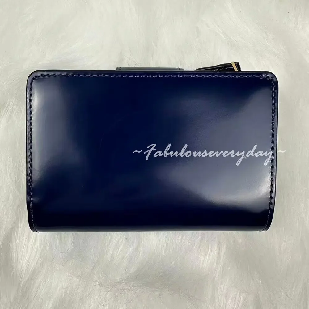Coach Medium Corner Zip Wallet In Leather/Gold/True Navy CW526 NWT